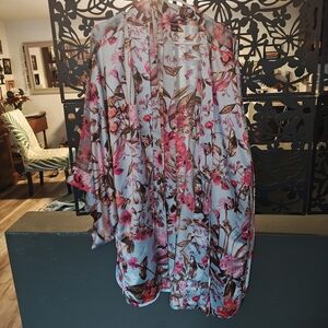 Victoria's Secret Floral Kimono with Pink and Brown